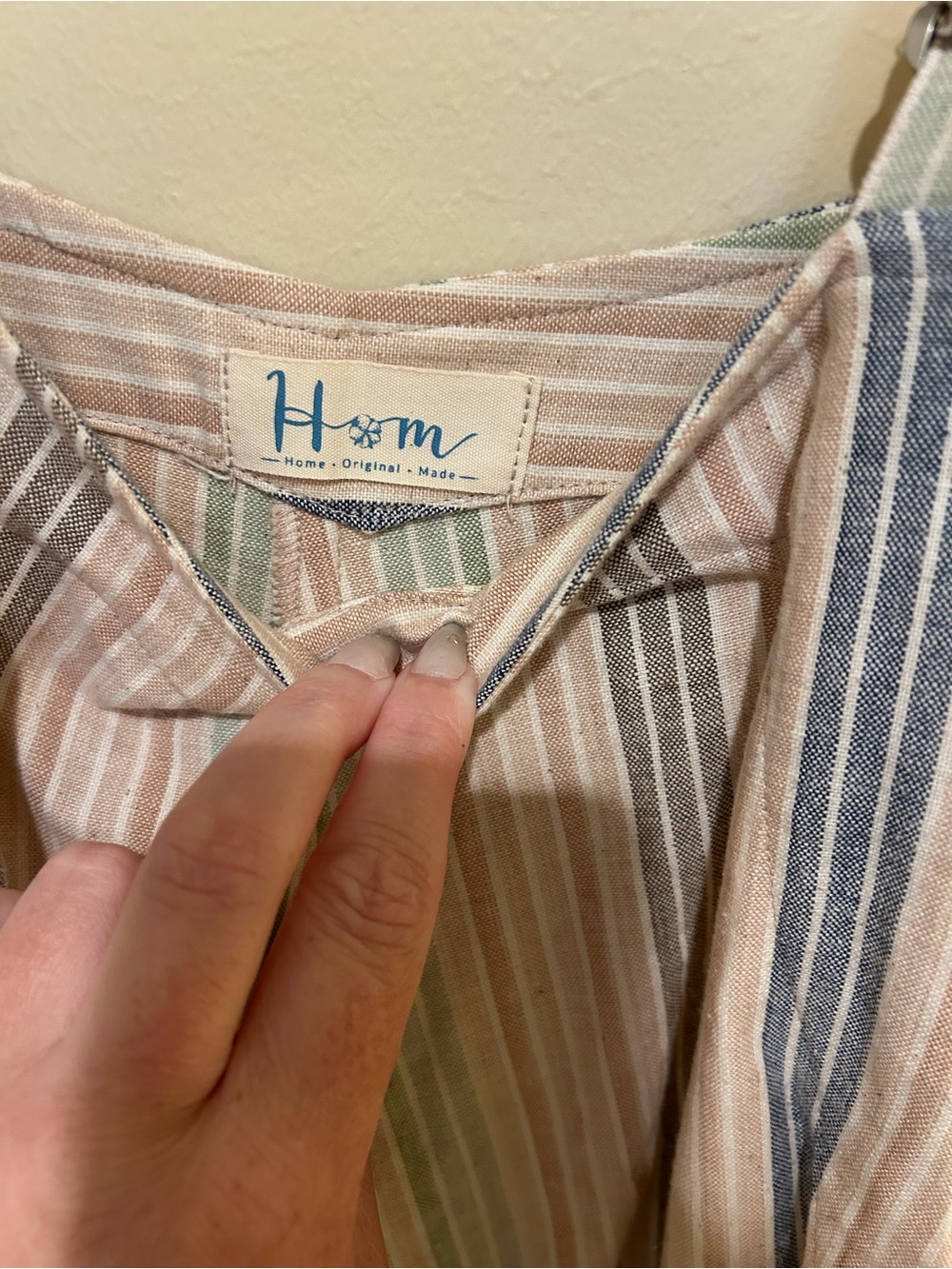 Striped Pastel Cotton Overalls with Adjustable Straps- Side & Rear Pockets OS - Picture 5 of 7
